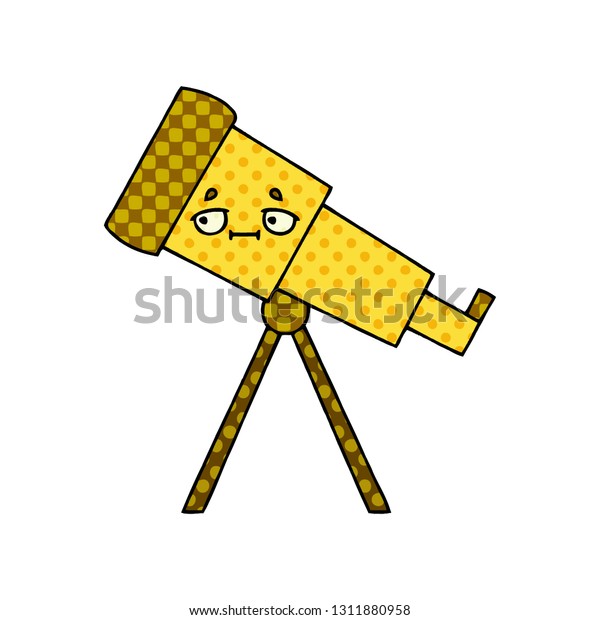 Comic Book Style Cartoon Telescope Stock Vector (Royalty Free ...