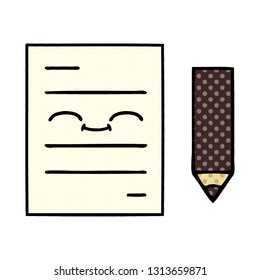 comic book style cartoon of a test paper