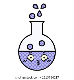 comic book style cartoon of a test tube