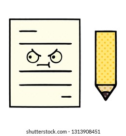 Comicbuch-Cartoon eines Testpapiers