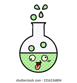 comic book style cartoon of a test tube