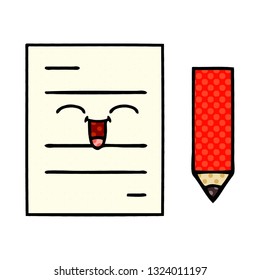 Comicbuch-Cartoon eines Testpapiers