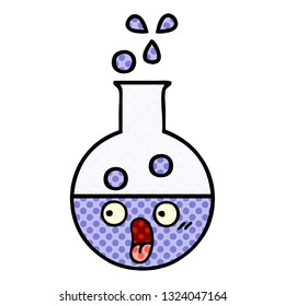 comic book style cartoon of a test tube
