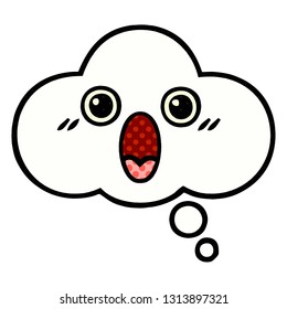 comic book style cartoon of a thought bubble