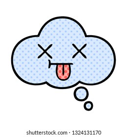 comic book style cartoon of a thought bubble