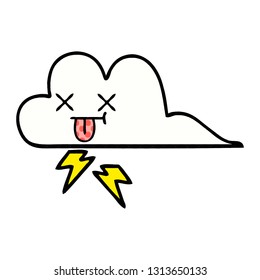 caricatura del estilo de un libro de historietas de una nube trueno