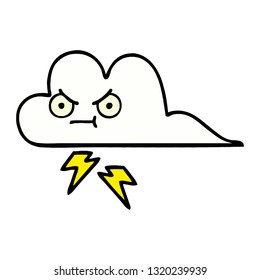 caricatura del estilo de un libro de historietas de una nube trueno
