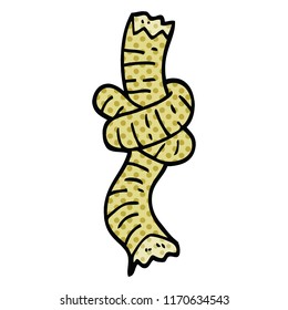 comic book style cartoon tied rope