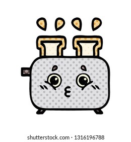comic book style cartoon of a of a toaster