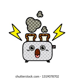 comic book style cartoon of a of a toaster