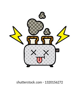 comic book style cartoon of a of a toaster