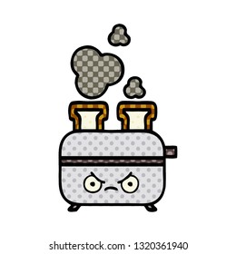 comic book style cartoon of a of a toaster