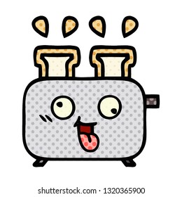 comic book style cartoon of a of a toaster