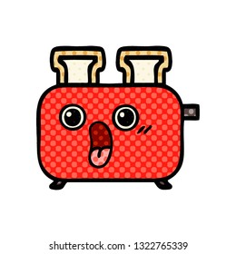 caricatura del estilo de un libro de historietas de una tostadora