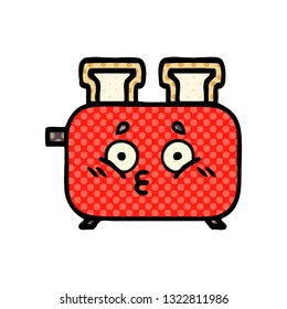desenho animado estilo história em quadrinhos de um de uma torradeira