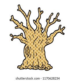árbol de dibujos animados estilo libro de historietas