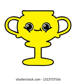comic book style cartoon of a trophy