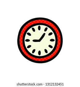 caricatura del estilo de un libro de historietas de un reloj de pared