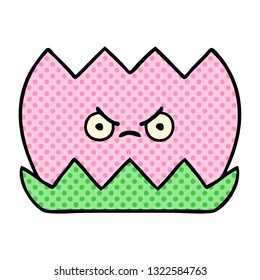 caricatura de un lirio acuático al estilo de un libro de historietas