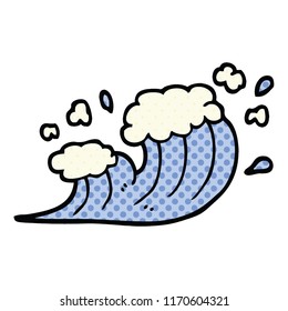 comic book style cartoon wave crashing