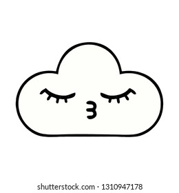 caricatura del estilo de un libro de historietas de una nube blanca