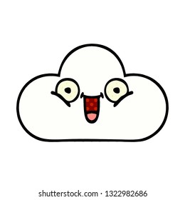 comic book style cartoon of a white cloud