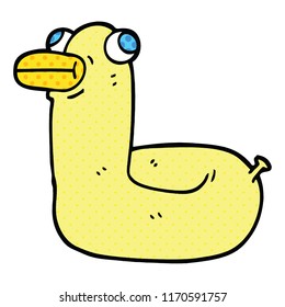 comic book style cartoon yellow ring duck