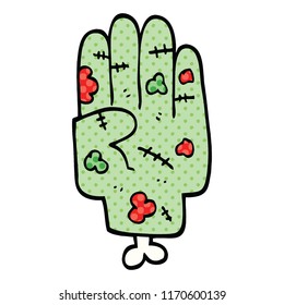 comic book style cartoon zombie hand