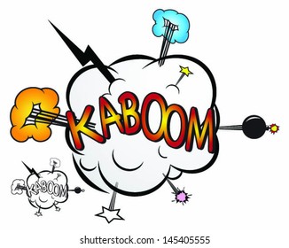 Comic Book Style Fighting Cloud- Vector