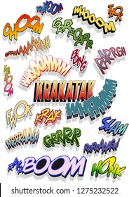 Comic Book Style. Onomatopoeia Words Set