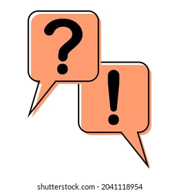 comic book style question and answer icon Interactive speech bubble cartoon