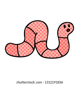 comic book style quirky cartoon worm