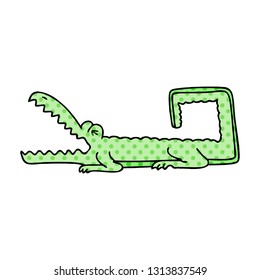 comic book style quirky cartoon crocodile