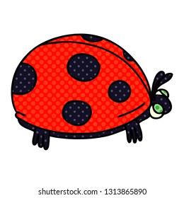 comic book style quirky cartoon ladybird
