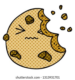 comic book style quirky cartoon munched cookie