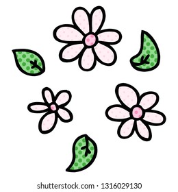 comic book style quirky cartoon flowers