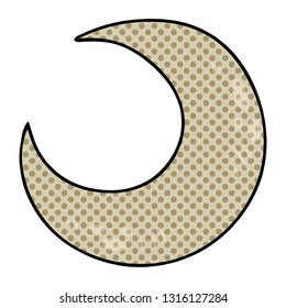 comic book style quirky cartoon crescent moon