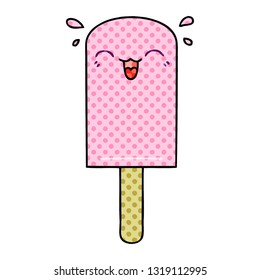 comic book style quirky cartoon ice lolly