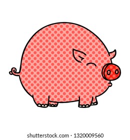 cerdo de caricatura peculiar al estilo de un libro de historietas