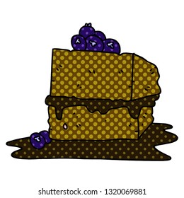 comic book style quirky cartoon chocolate cake
