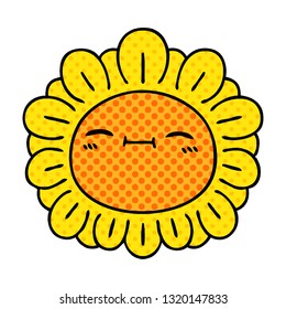 comic book style quirky cartoon flower 