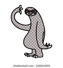 comic book style quirky cartoon sloth