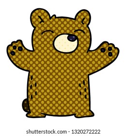 comic book style quirky cartoon bear