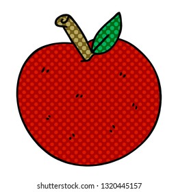 comic book style quirky cartoon apple