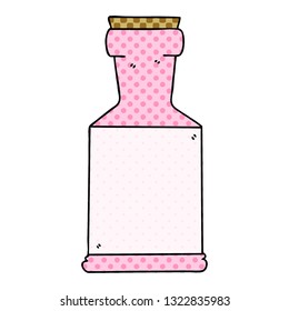 comic book style quirky cartoon potion bottle