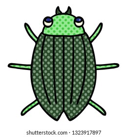 comic book style quirky cartoon beetle