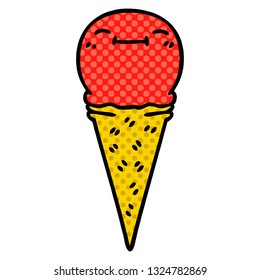 estilo libro de historietas caricatura peculiar helado feliz