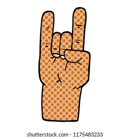 símbolo de la mano de rock estilo libro de historietas