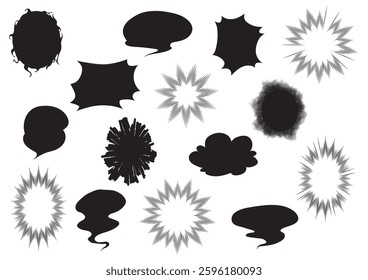 Comic book style speech bubble set
