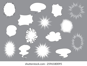 Comic book style speech bubble set